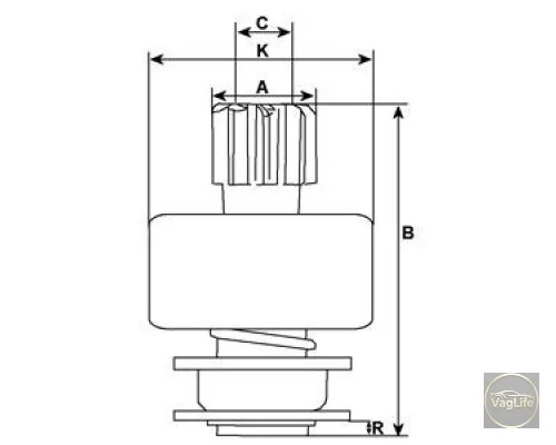 Бендикс 06B911335 (234247Z) для Skoda / VW / Audi / Seat (VAG)