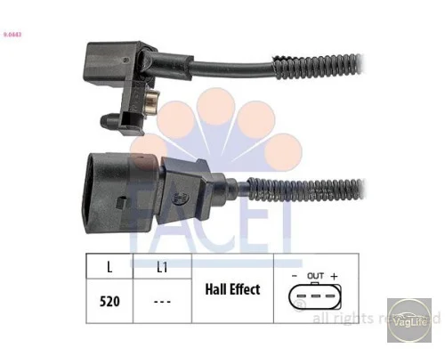 Датчик полож. колінвала Fab 1.4 16V 75kw 030957147AA (9.0443) для Skoda / VW / Audi / Seat (VAG)