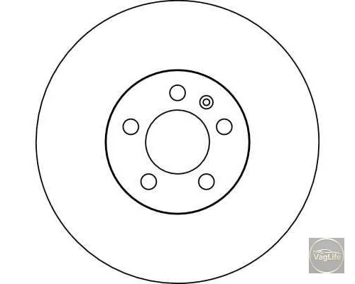 Диск гальмівний передній 6R0615301A (DF4027) для Skoda / VW / Audi / Seat (VAG)