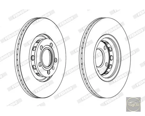 Диск гальмівний передній 4B0615301C (DDF1707) для Skoda / VW / Audi / Seat (VAG)