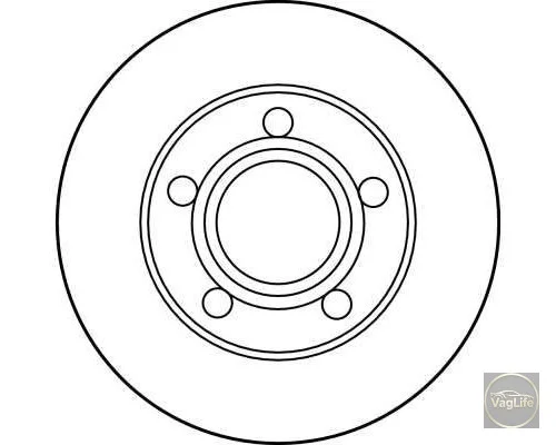 Диск гальмівний задній 4A0615601A (DF2651) для Skoda / VW / Audi / Seat (VAG)