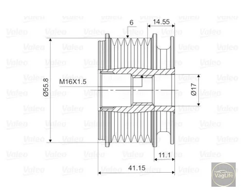 Шків генератора 022903119D (588008) для Skoda / VW / Audi / Seat (VAG)