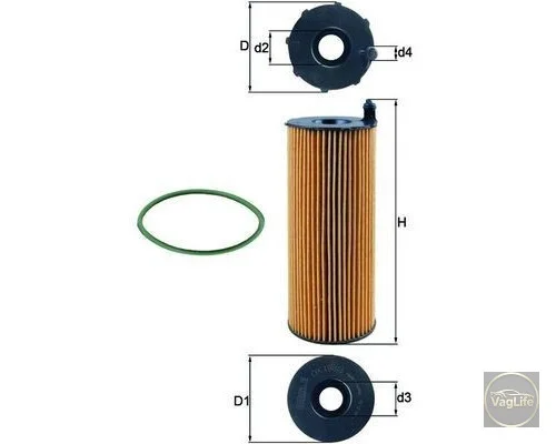 Фільтр оливи 057115561M (OX196 / 3D) для Skoda / VW / Audi / Seat (VAG)