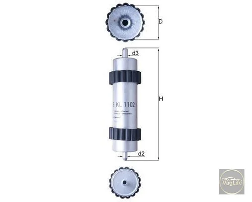 Фільтр паливний 4G0127401 (KL1102) для Skoda / VW / Audi / Seat (VAG)