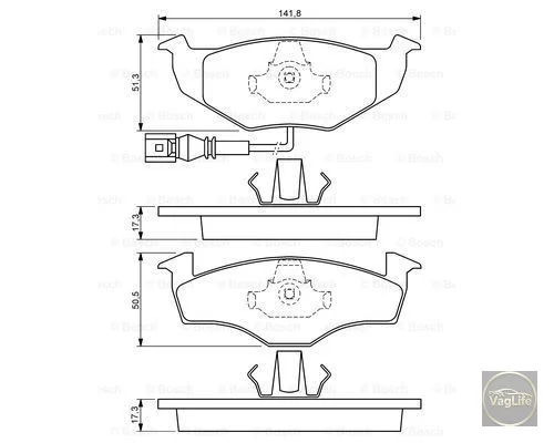 Колодки передні 6Q0698151B для Skoda / VW / Audi / Seat (VAG)