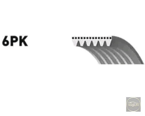 Пас генератора 036145933H (VB6PK1548) для Skoda / VW / Audi / Seat (VAG)