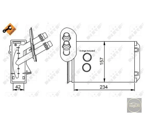 Радіатор пічки 1J1819031B (58223) для Skoda / VW / Audi / Seat (VAG)