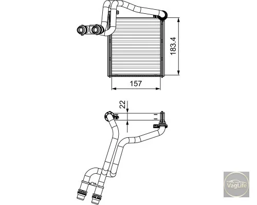 Радіатор пічки 5C0819031 (811536) для Skoda / VW / Audi / Seat (VAG)