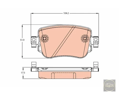 Колодки задні 5Q0698451B (GDB2042) для Skoda / VW / Audi / Seat (VAG)