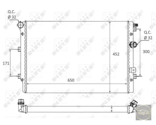 Радіатор 5N0121253P (58464) для Skoda / VW / Audi / Seat (VAG)