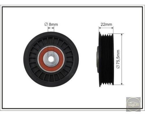 Ролик паса генератора натяжний САМ 038145278 (346-22) для Skoda / VW / Audi / Seat (VAG)