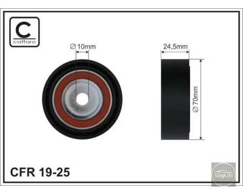 Ролик паса ген. обводний 047145276 (19-25) для Skoda / VW / Audi / Seat (VAG)