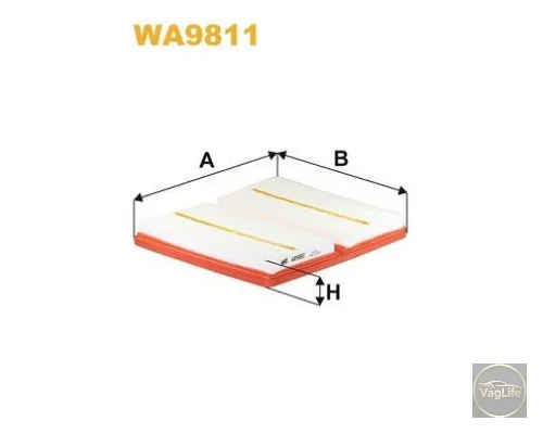 Фільтр повітря двигуна 04C129620A (WA9811) для Skoda / VW / Audi / Seat (VAG)