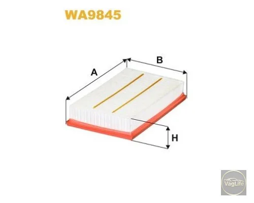 Фільтр повітря двигуна 5Q0129620G (WA9845) для Skoda / VW / Audi / Seat (VAG)