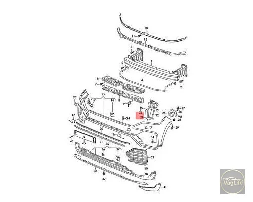 Кронштейн бампера перед 760807883A для Skoda / VW / Audi / Seat (VAG)