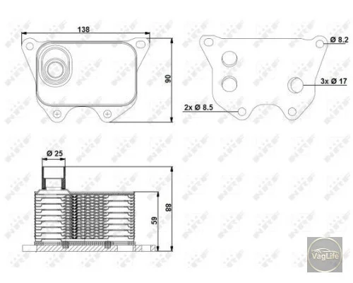 Радіатор оливний 06J117021J (31173) для Skoda / VW / Audi / Seat (VAG)