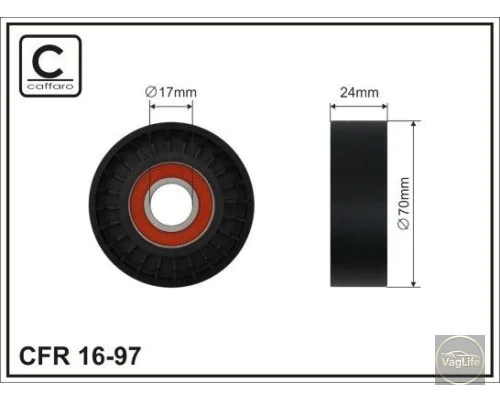 Ролик паса ген. натяжний САМ 06A903315B (16-97) для Skoda / VW / Audi / Seat (VAG)