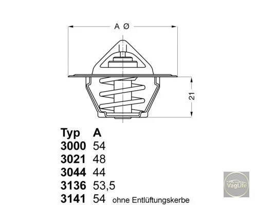 Термостат САМ 050121113C (3141.87D) для Skoda / VW / Audi / Seat (VAG)