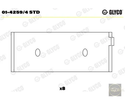 Вкладиши шатун 047105701 (01-4259 / 4STD) для Skoda / VW / Audi / Seat (VAG)