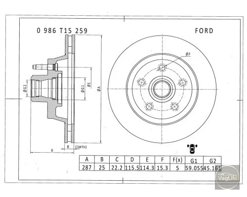 Фільтр паливний 1K0127434A (1457431715) для Skoda / VW / Audi / Seat (VAG)