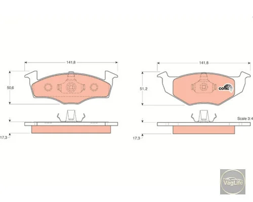 Колодки передні 6N0698151C (GDB1274) для Skoda / VW / Audi / Seat (VAG)
