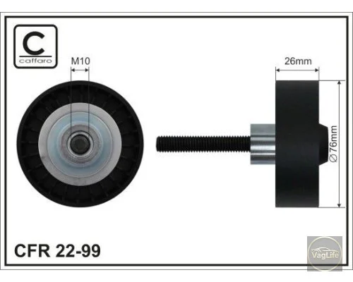 Ролик паса ген. обводний 1J0145276B (22-99) для Skoda / VW / Audi / Seat (VAG)