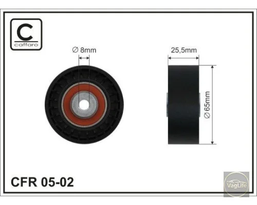 Ролик паса ген. обводний 038145276 (05-02) для Skoda / VW / Audi / Seat (VAG)