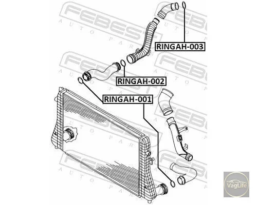 Кільце ущільн патрубка турбіни 3C0145117D (RINGAH-003) для Skoda / VW / Audi / Seat (VAG)
