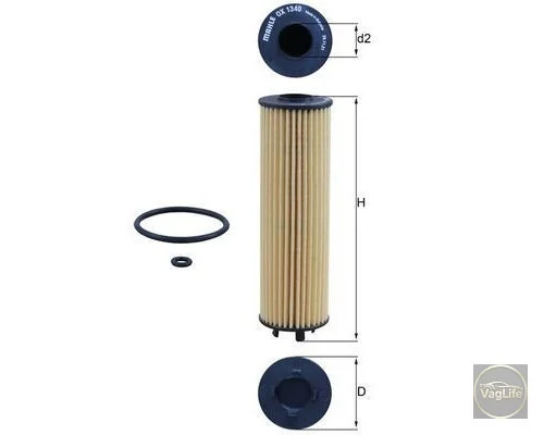 Фільтр оливи 05L115562A (OX1340D) для Skoda / VW / Audi / Seat (VAG)
