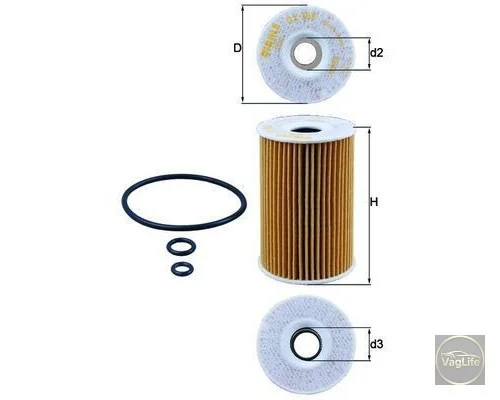 Фільтр оливи 03L115562 (OX388D) для Skoda / VW / Audi / Seat (VAG)