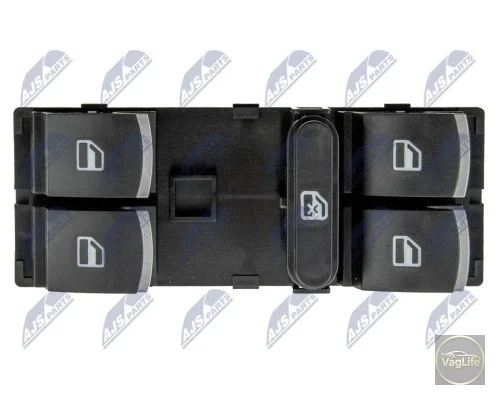 Кнопка склопід. передній лівий с ЦЗ 5K4959857AXSH (EWS-VW-001) для Skoda / VW / Audi / Seat (VAG)