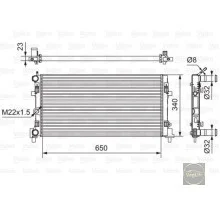 Радіатор Fabia II/Roomster/Rapid з кондиціонером. 23x340x650 Valeo