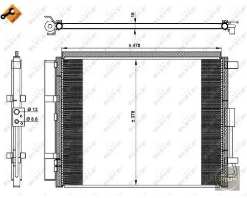 Радіатор кондиціонера 1K0820411AH (35520) для Skoda / VW / Audi / Seat (VAG)