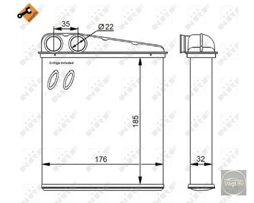 Радіатор пічки 1K0819031D (54271) для Skoda / VW / Audi / Seat (VAG)