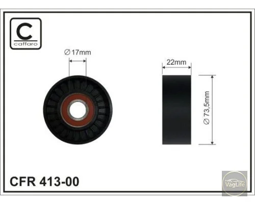 Ролик паса ген. обвідний САМ 07K145172C (413-00) для Skoda / VW / Audi / Seat (VAG)
