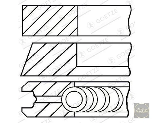 Кільця поршн 074198151 (08-501500-00) для Skoda / VW / Audi / Seat (VAG)