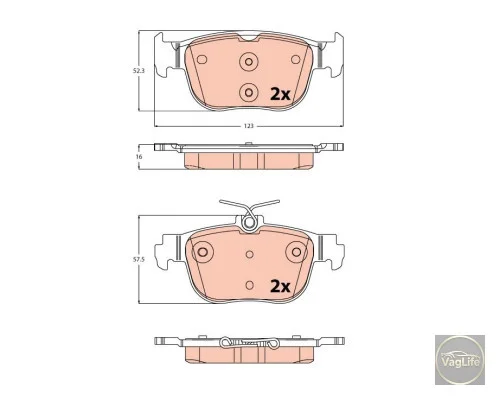 Колодки задні 8Y0698451 (GDB2373) для Skoda / VW / Audi / Seat (VAG)