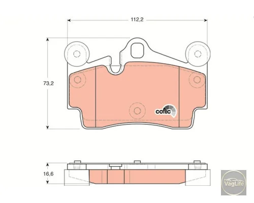 Колодки задні 7L0698451B для Skoda / VW / Audi / Seat (VAG)