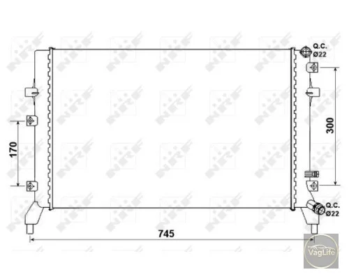 Радіатор 1K0121251BN (53884) для Skoda / VW / Audi / Seat (VAG)