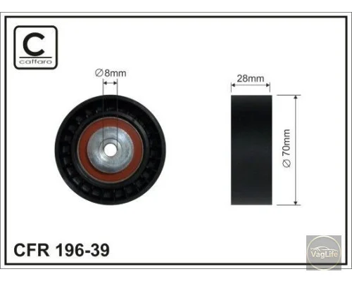 Ролик паса ген. обводний 03G145276 (196-39) для Skoda / VW / Audi / Seat (VAG)