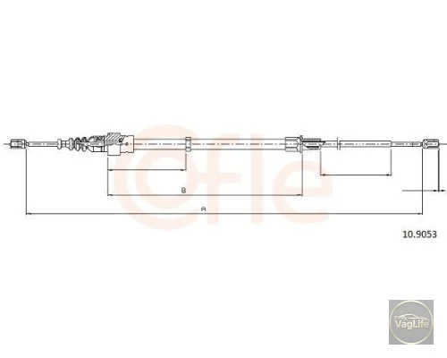 Трос ручного гальма Fab диск 6Q0609721K (1913780) для Skoda / VW / Audi / Seat (VAG)