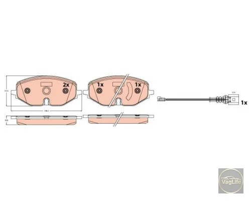Колодки передні 5WA698151 (GDB2392) для Skoda / VW / Audi / Seat (VAG)