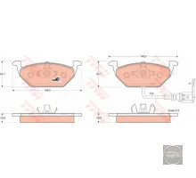 Колодки передні Octavia/Octavia A5 1.6/Fabia 1.4-1.2 з датчика TRW