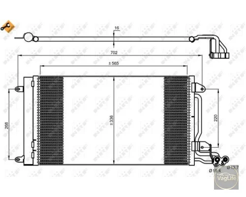 Радіатор кондиціонера 6R0820411H (35910) для Skoda / VW / Audi / Seat (VAG)