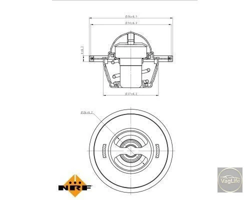 Термостат САМ 032121110F (725155) для Skoda / VW / Audi / Seat (VAG)