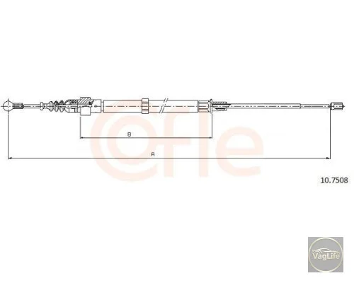 Трос ручного гальма Oct диск ПД 1J0609721AQ (2047459) для Skoda / VW / Audi / Seat (VAG)
