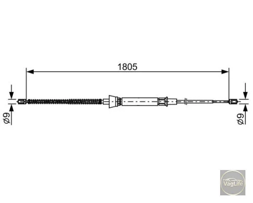 Трос ручного гальма 6Q7609721D (1987482646) для Skoda / VW / Audi / Seat (VAG)