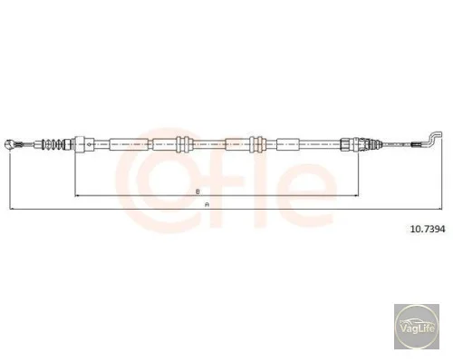 Трос ручного гальма 7H0609701D (10.7394) для Skoda / VW / Audi / Seat (VAG)
