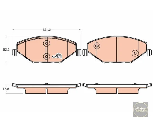 Колодки передні 6RU698151A (GDB2027) для Skoda / VW / Audi / Seat (VAG)