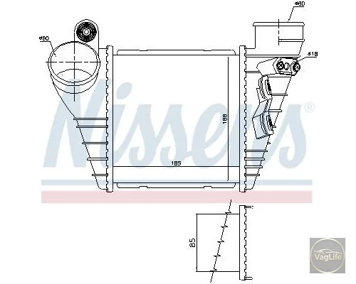 Радіатор інтеркулера 1J0145803G для Skoda / VW / Audi / Seat (VAG)